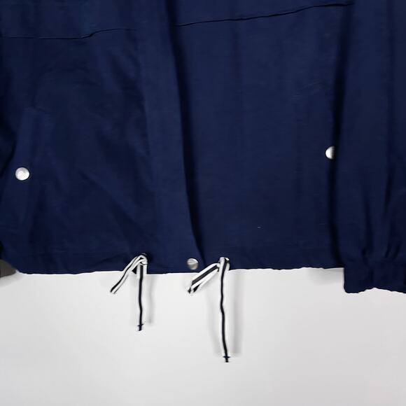 Day To Day Blu Pepper Small Navy Blue Full Zip Hooded Lightweight Jacket Stripe - Picture 5 of 10